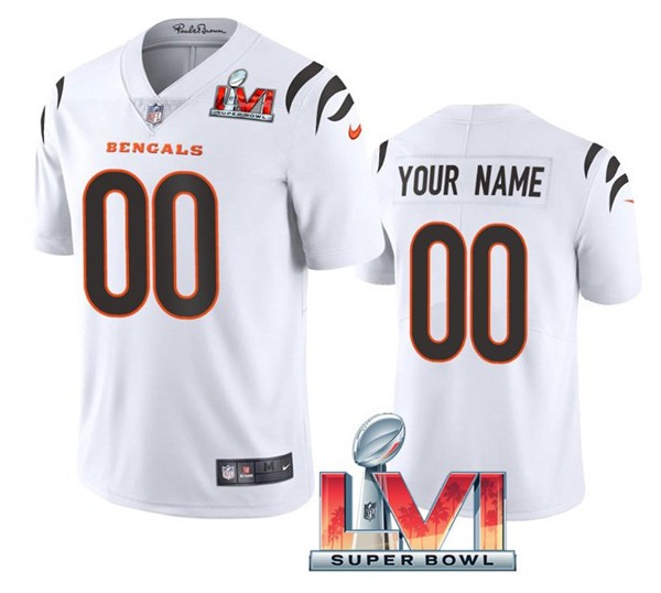 Nike Bengals Customized White 2022 Super Bowl LVI Vapor Limited Jersey