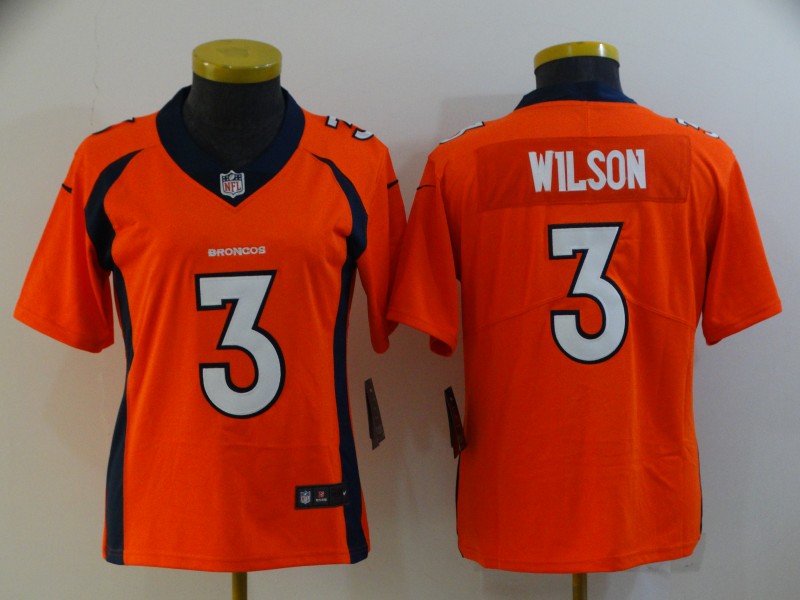 Nike Broncos 3 Russell Wilson Orange Women Vapor Untouchable Limited Jersey