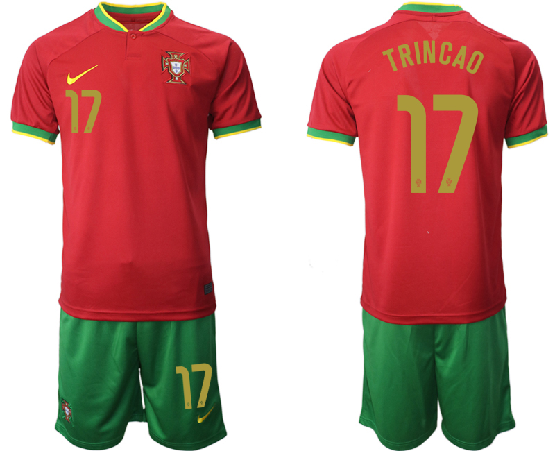 Portugal 17 TRINCAO Home 2022 FIFA World Cup Qatar Soccer Jersey