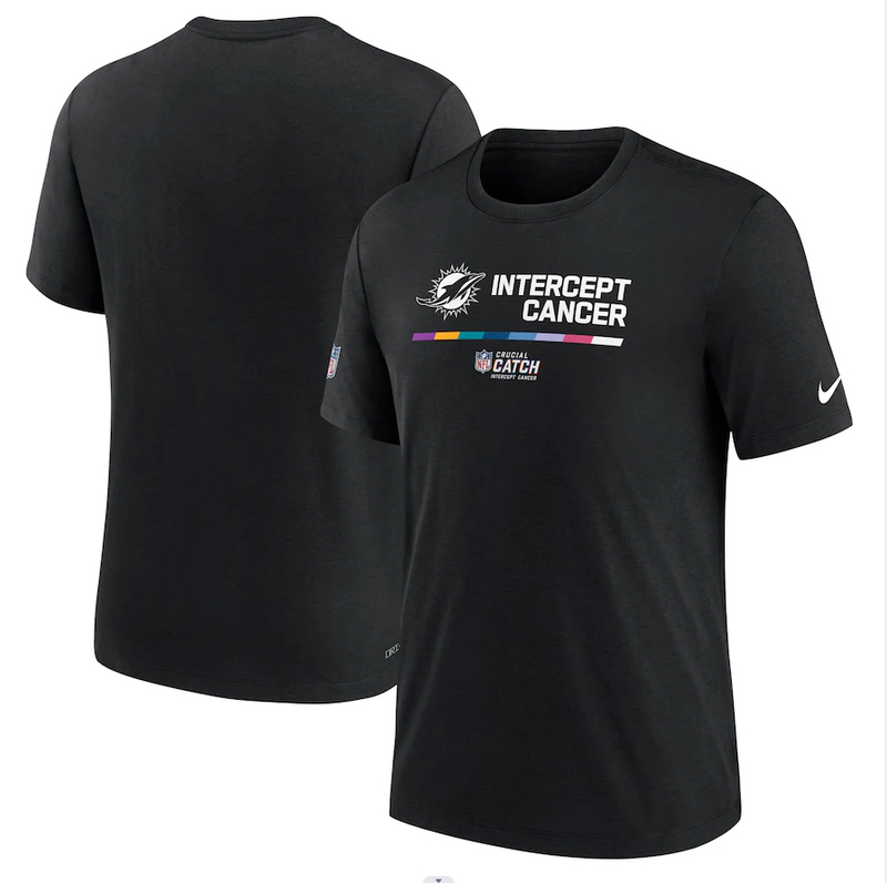 Miami Dolphins Nike 2022 NFL Crucial Catch Performance T-Shirt Black