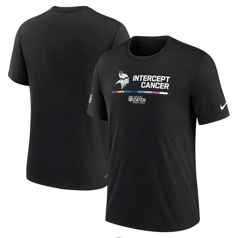 Minnesota Vikings Nike 2022 NFL Crucial Catch Performance T-Shirt Black