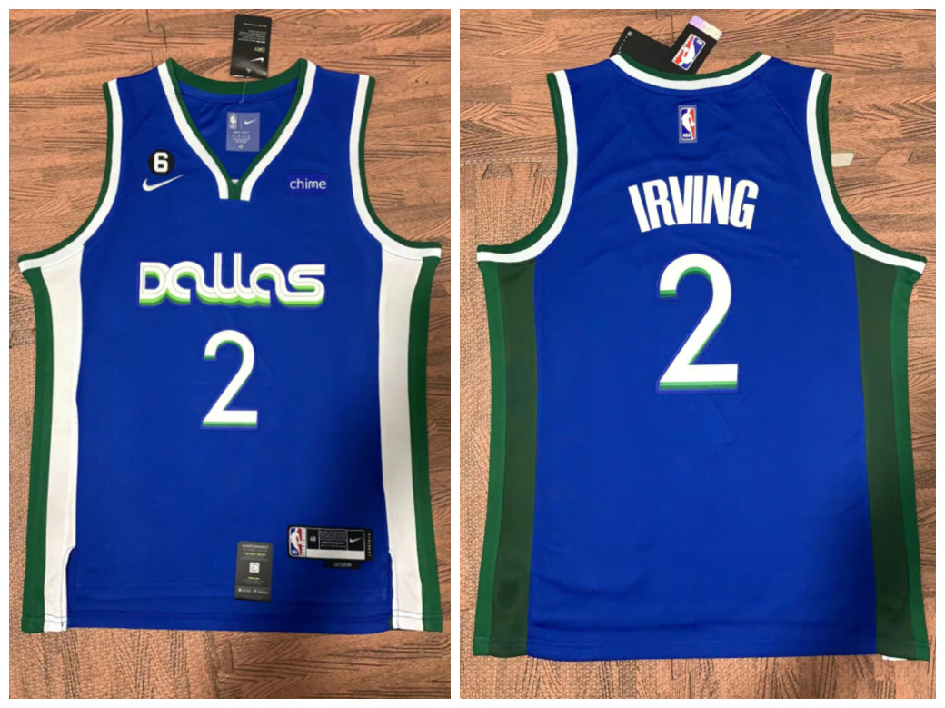 Mavericks 2 Kyrie Irving Blue Nike City Edition Swingman Jersey