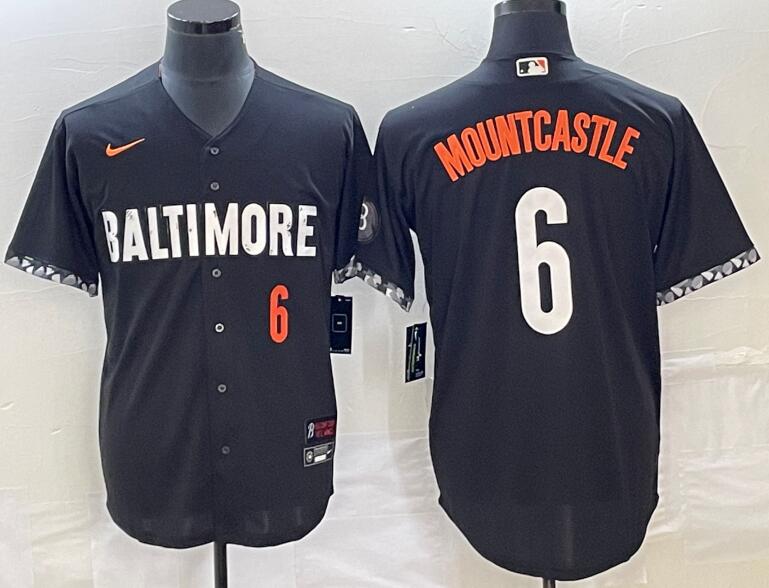 Orioles 6 Ryan Mountcastle Black Nike 2023 City Connect Cool Base Jersey