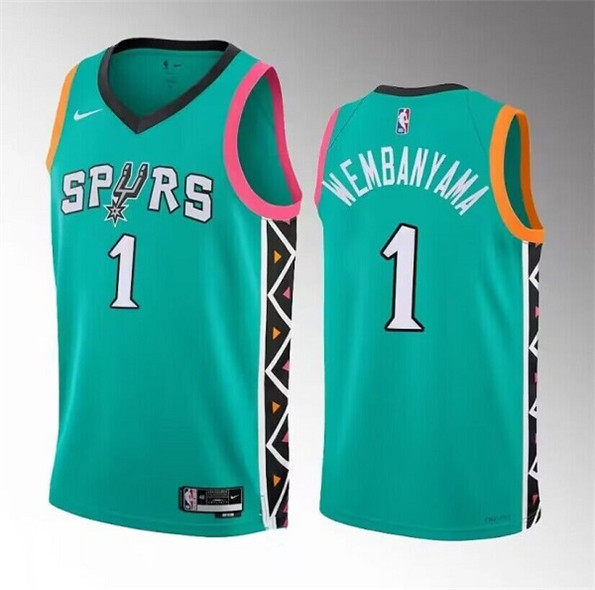 Spurs 1 Victor Wembanyama Teal Nike 2022-23 Association Edition Swingman Jersey