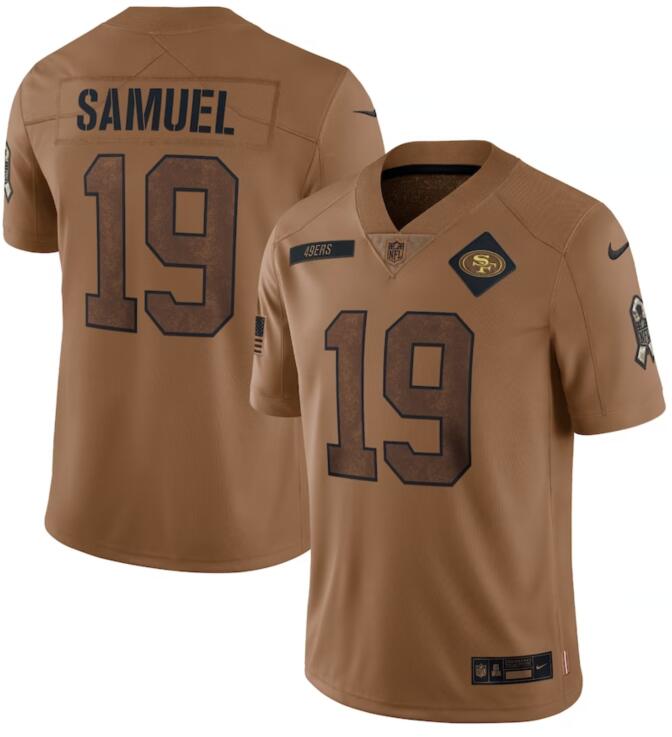 Nike 49ers 19 Deebo Samuel Brown 2023 Salute To Service Limited Jersey
