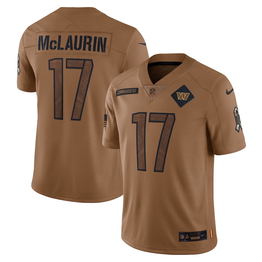 Nike Washington Commanders 17 Terry McLaurin Brown 2023 Salute To Service Limited Jersey
