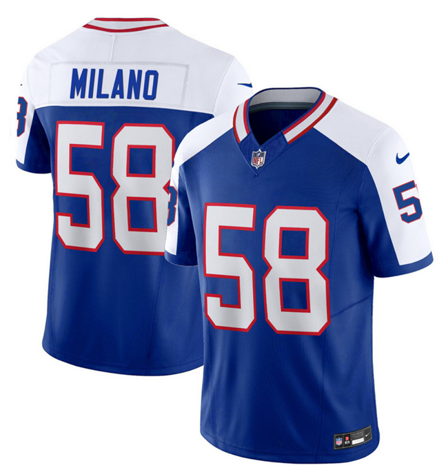 Nike Bills 58 Matt Milano Blue White Throwback Vapor F.U.S.E. Limited Jersey