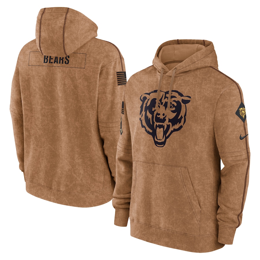 Men's Chicago Bears Nike Brown 2023 Salute To Service Club Pullover Hoodie