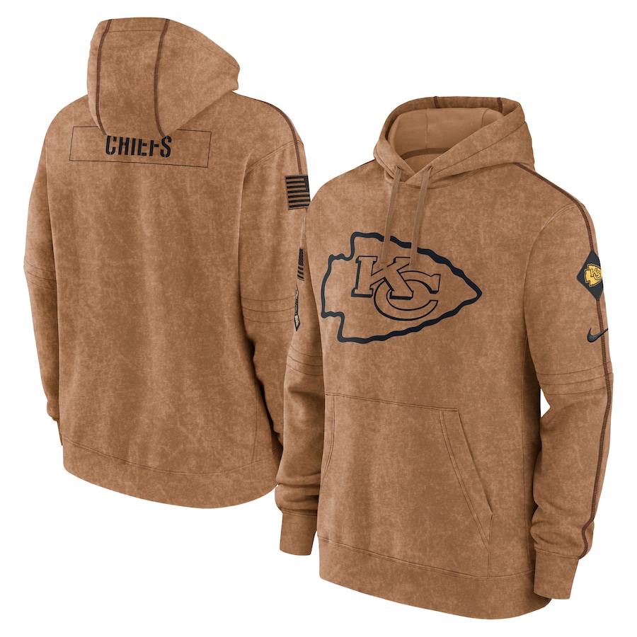 Men's Kansas City Chiefs Nike Brown 2023 Salute To Service Club Pullover Hoodie
