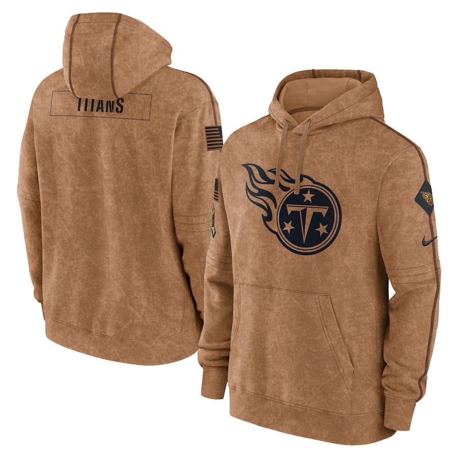 Men's Tennessee Titans Nike Brown 2023 Salute To Service Club Pullover Hoodie