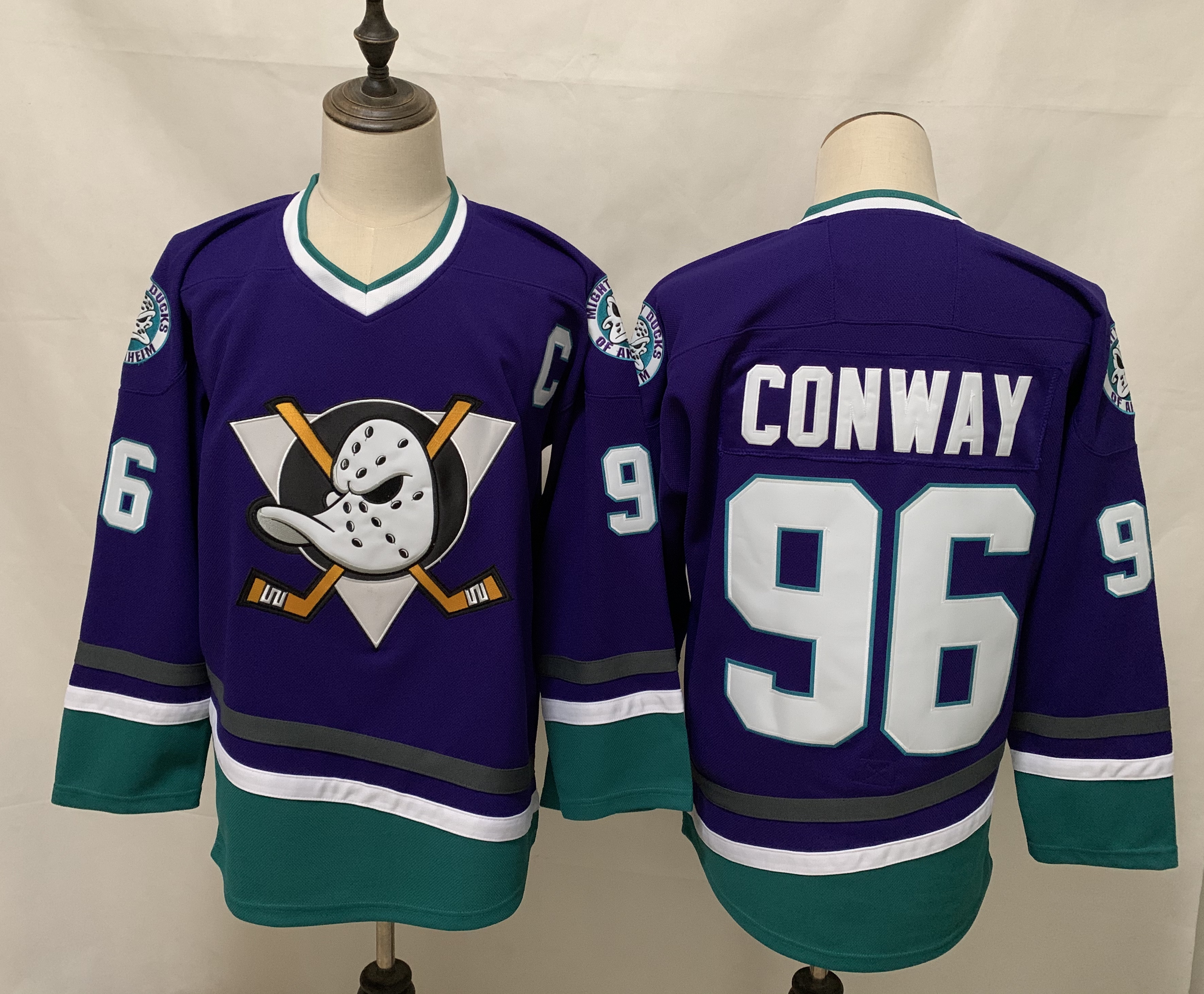 Ducks 96 Charlie Conway Purple 2020-21 Reverse Retro Adidas Jersey