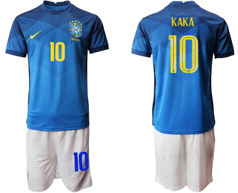 2020-21 Brazil 10 KAKA Away Soccer Jersey