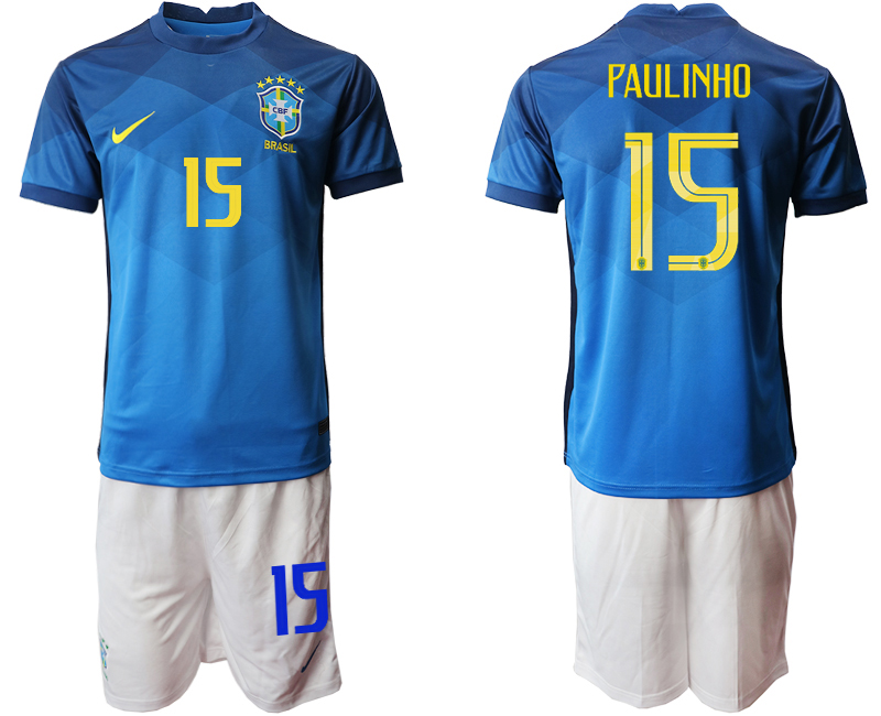 2020-21 Brazil 15 PAUL INHO Away Soccer Jersey