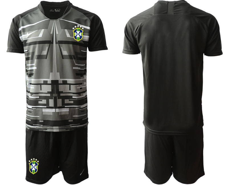 2020-21 Brazil Black Goalkeeper Soccer Jersey