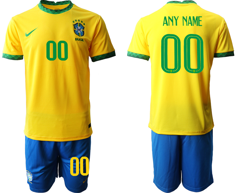 2020-21 Brazil Customized Home Soccer Jersey