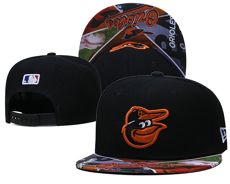 Orioles Team Logos Black Adjustable Hat LH