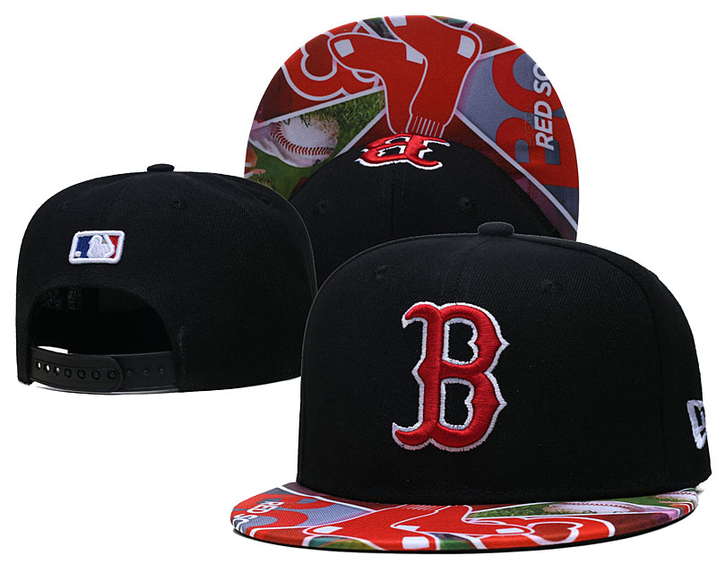 Red Sox Team Logos Black Adjustable Hat LH