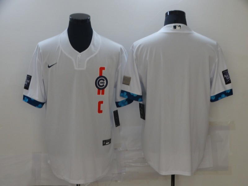 Cubs Blank White Nike 2021 MLB All-Star Cool Base Jersey