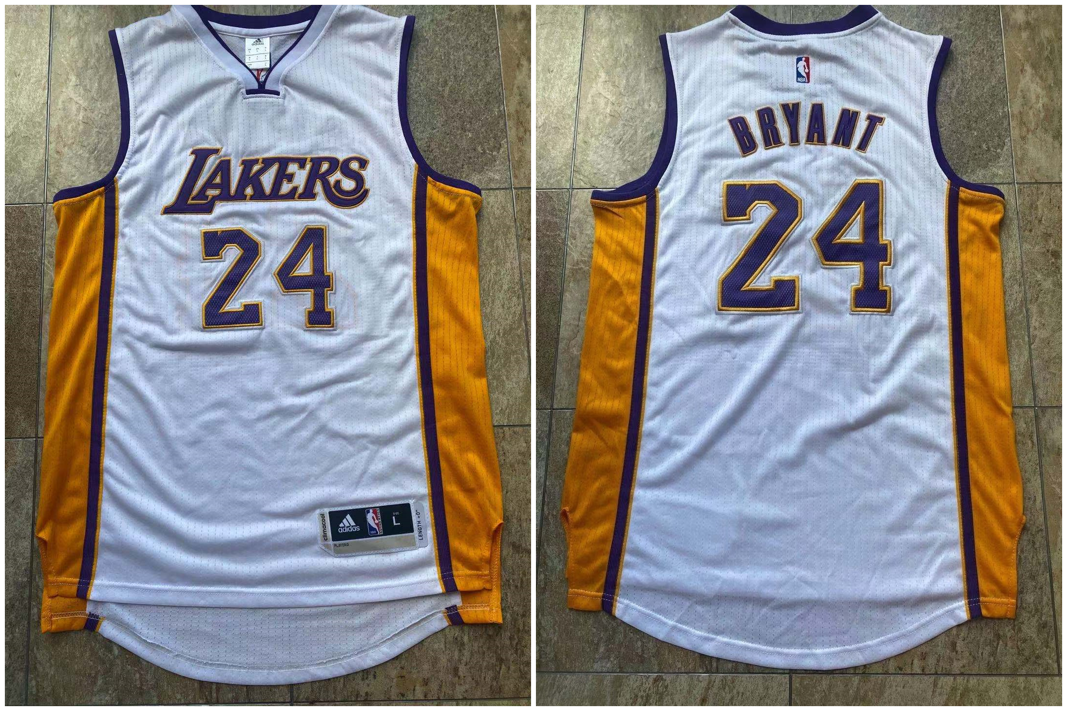 Lakers 24 Kobe Bryant White Adidas Swingman Jersey