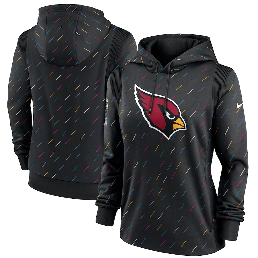 Women's Arizona Cardinals Nike Anthracite 2021 NFL Crucial Catch Therma Pullover Hoodie