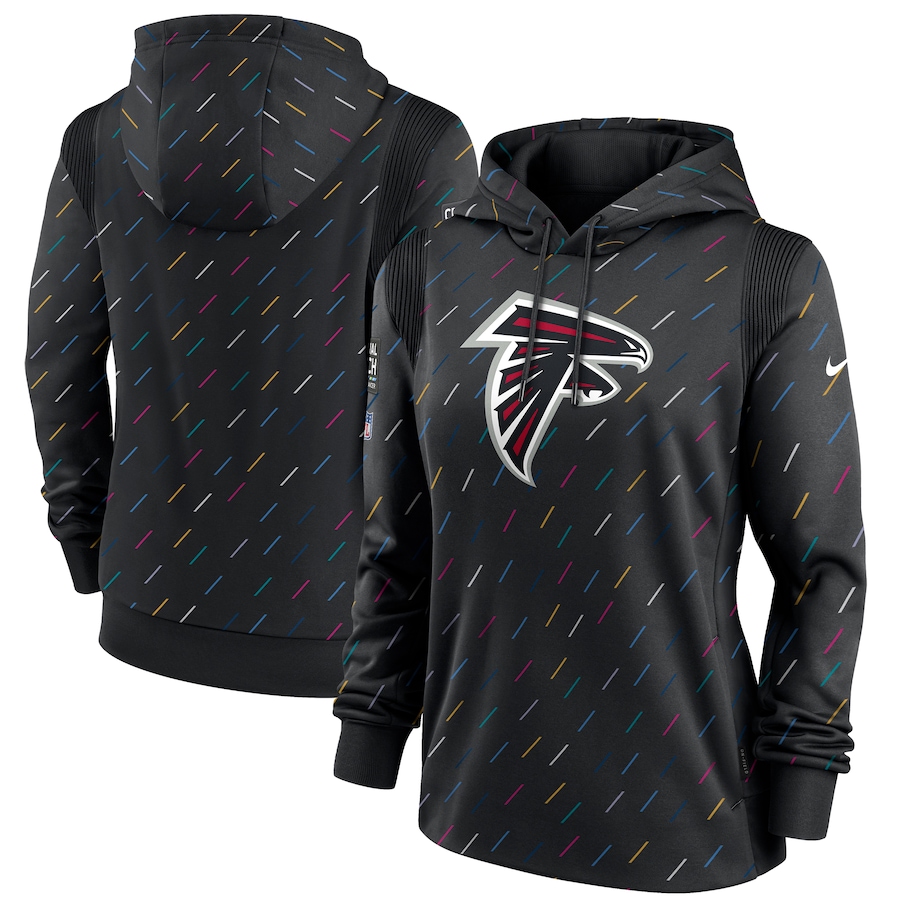 Women's Atlanta Falcons Nike Anthracite 2021 NFL Crucial Catch Therma Pullover Hoodie