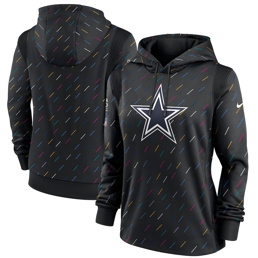 Women's Dallas Cowboys Nike Anthracite 2021 NFL Crucial Catch Therma Pullover Hoodie
