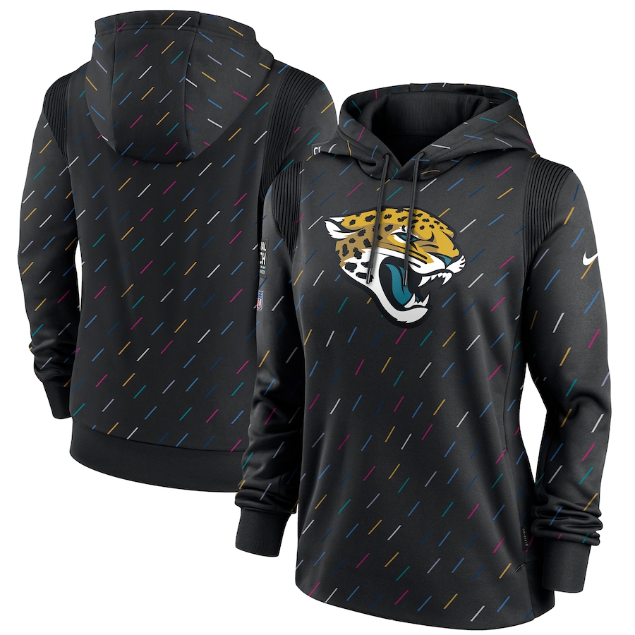 Women's Jacksonville Jaguars Nike Anthracite 2021 NFL Crucial Catch Therma Pullover Hoodie