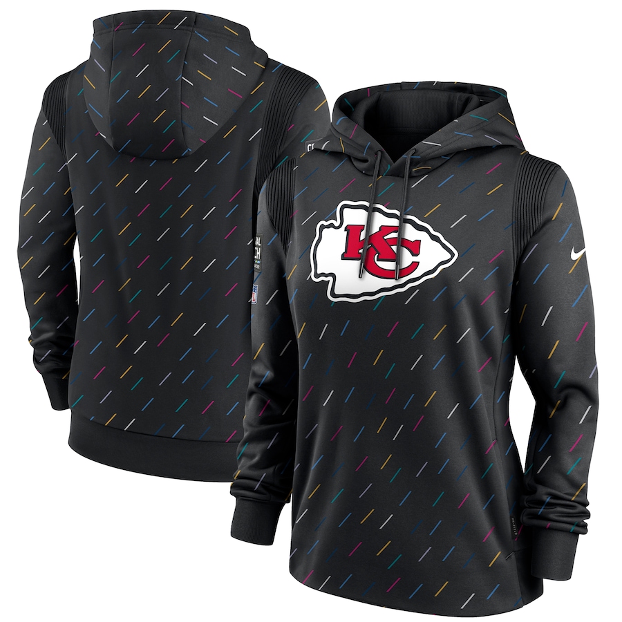 Women's Kansas City Chiefs Nike Anthracite 2021 NFL Crucial Catch Therma Pullover Hoodie