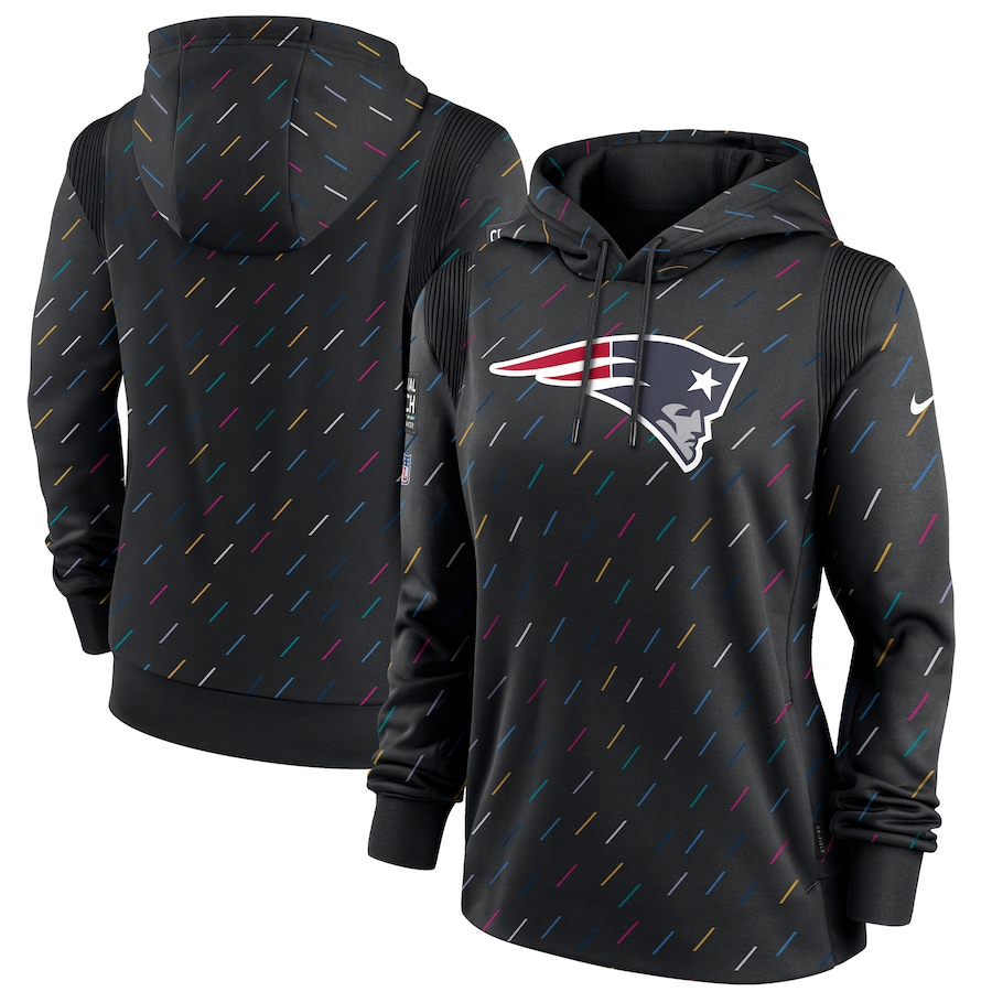 Women's New England Patriots Nike Anthracite 2021 NFL Crucial Catch Therma Pullover Hoodie
