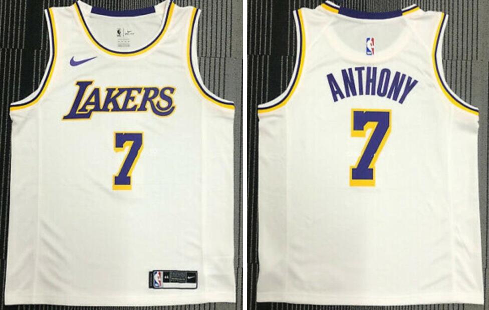 Lakers 7 Carmelo Anthony White Nike Swingman Jersey