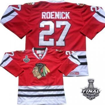 Blackhawks 27 Jeremy Roenick Red Ccm Throwback With 2013 Stanley Cup Finals Jerseys