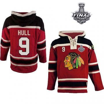 Blackhawks 9 Bobby Hull Red Sawyer Hooded Sweatshirt With 2013 Stanley Cup Finals Jerseys