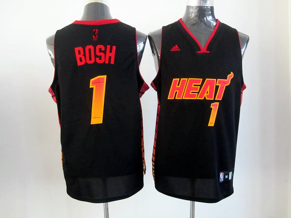 Heat 1 Bosh Black Colorful Edition Jerseys