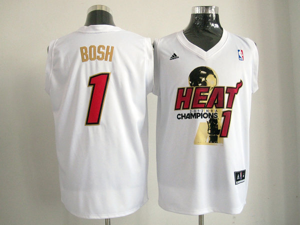 Heat 1 Bosh White 2012 NBA Champions Jerseys