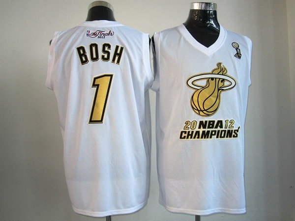 Heat 1 Bosh White Champions Jerseys