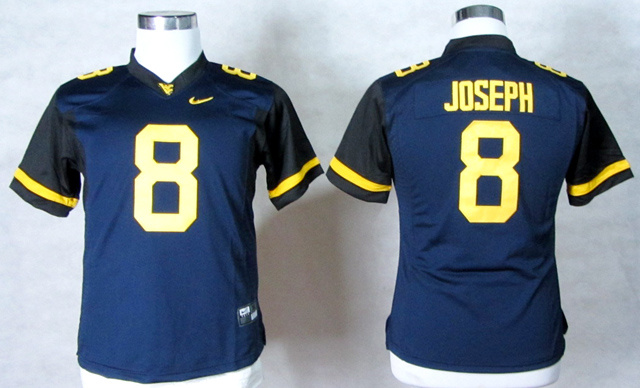 West Virginia Mountaineers 8 Karl Joseph Blue Women Jerseys