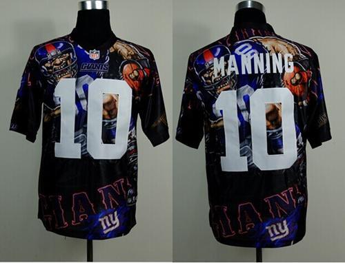 Nike Giants 10 Manning Stitched Elite Fanatical Version Jerseys
