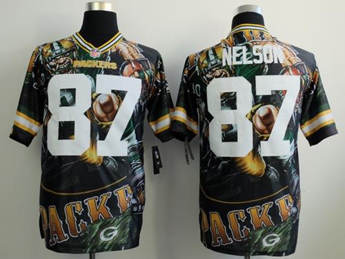 Nike Packers 87 Nelson Stitched Elite Fanatical Version Jerseys
