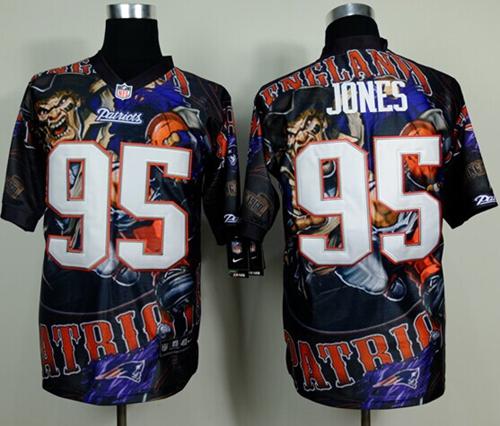 Nike Patriots 95 Jones Stitched Elite Fanatical Version Jerseys