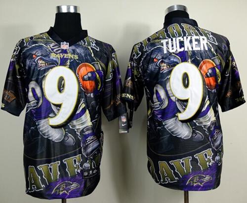Nike Ravens 9 Tucker Stitched Elite Fanatical Version Jerseys