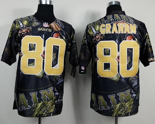 Nike Saints 80 Graham Stitched Elite Fanatical Version Jerseys
