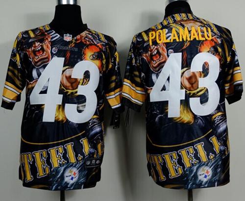 Nike Steelers 43 Polamalu Stitched Elite Fanatical Version Jerseys