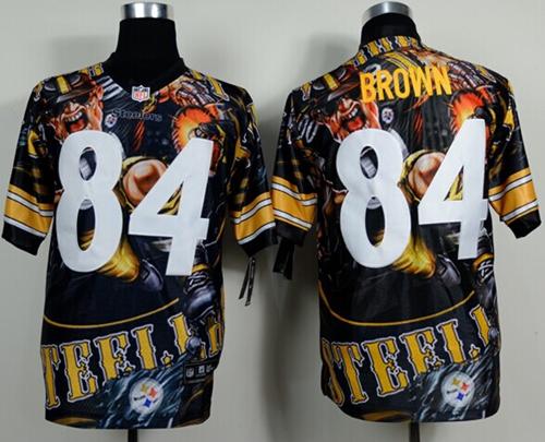 Nike Steelers 84 Brown Stitched Elite Fanatical Version Jerseys