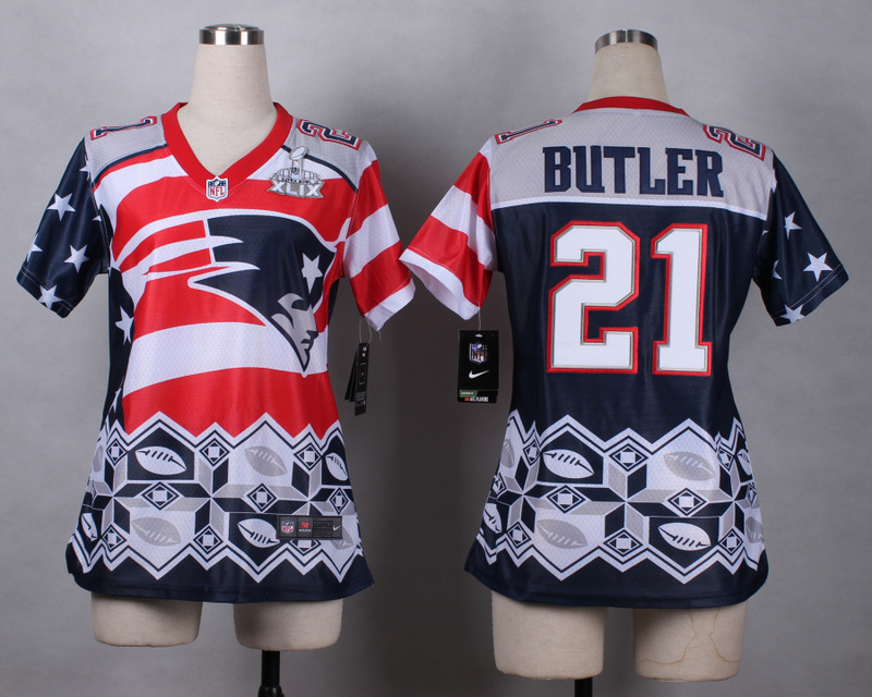 Nike Patriots 21 Butler Noble Fashion 2015 Super Bowl XLIX Women Jerseys