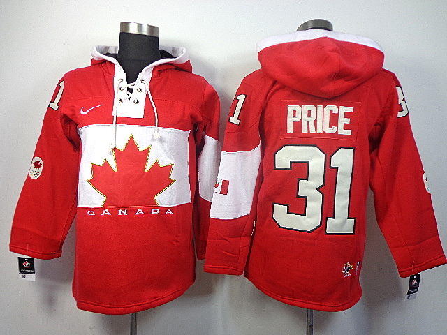 Canada 31 Price Red 2014 Olympics Hooded Jerseys