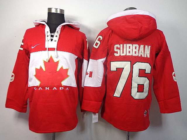 Canada 76 Subban Red 2014 Olympics Hooded Jerseys