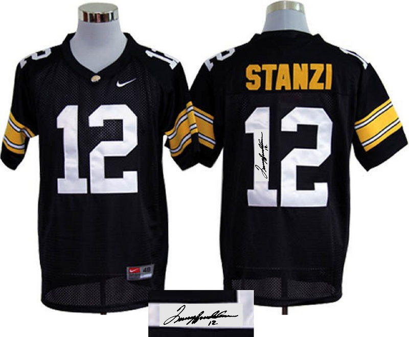 Iowa Hawkeyes 12 Stanzi Black Signature Edition Jerseys