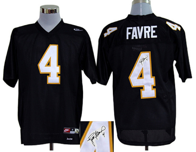 Southern Mississippi Golden Eagles 4 Favre Black Signature Edition Jerseys